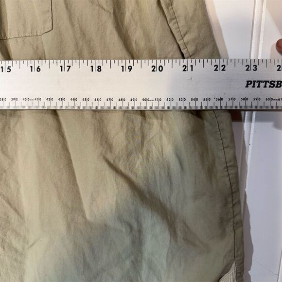 Free People Khaki Oversized Shirt Dress TieBack 100% Cotton Tunic Mini Lagenlook - Picture 7 of 8